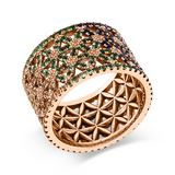 Ring 18 kt RG, 338 Saphire 2,83 ct fancy