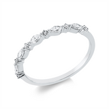 Ring 18 kt WG, 5 Nav. 0,20 ct, TW-si, 6 Brill. 0,07 ct, W-si