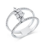 Ring 18 kt WG, 8 Tropfen 0,41 ct, I-si, 35 Brill. 0,27 ct, TW-si