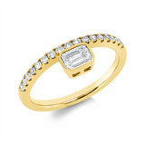Ring 14 kt GG, 1 Sm.schliff 0,41 ct, W-si, 17 Brill. 0,21 ct, W-si/pi