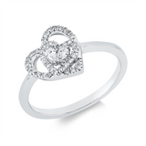Ring 18 kt WG, 2 Tropfen 0,08 ct, TW-si, 40 Brill. 0,15 ct, TW-si