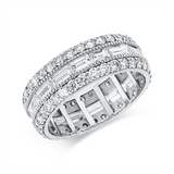 Ring 18 kt WG, 17 Bag. 1,90 ct, F-vsi, 68 Brill. 1,71 ct, F-si