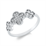 Ring 18 kt WG, 8 Brill. 0,29 ct, F-si, 20 Brill. 0,14 ct, F-si