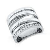 Ring 18 kt WG, 46 Brill. 0,99 ct, F-si