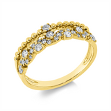 Ring 18 kt GG, 1 Brill. 0,02 ct, TW-si, 7 Brill. 0,18 ct, TW-si, 18 Brill. 0,11 ct, TW-si