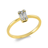 Ring 18 kt GG, 5 Bag. 0,14 ct, TW-vsi, 4 Brill. 0,03 ct, TW-si