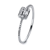 Ring 18 kt WG, 5 Bag. 0,17 ct, TW-si, 26 Brill. 0,10 ct, TW-si