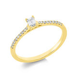 Ring 18 kt GG, 1 Sm.schliff 0,14 ct, TW-si, 18 Brill. 0,09 ct, TW-si