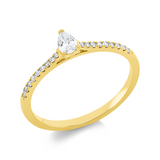 Ring 18 kt GG, 1 Tropfen 0,15 ct, TW-si, 18 Brill. 0,09 ct, TW-si