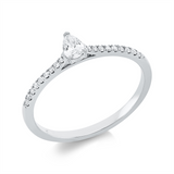 Ring 18 kt WG, 1 Tropfen 0,15 ct, TW-si, 18 Brill. 0,09 ct, TW-si