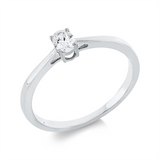 Ring 18 kt WG, 1 Oval 0,20 ct, TW-si