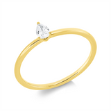 Ring 18 kt GG, 1 Tropfen 0,16 ct, TW-si