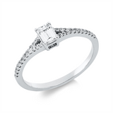Ring 18 kt WG, GIA 2527706476, 2 Brill. 0,02 ct, TW-si,1 Sm.schliff 0,30 ct, TW-vs1, 26 Brill. 0,10 ct