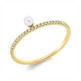 Ring 18 kt GG, 27 Brill. 0,09 ct, TW-si, 1 SW weiß 3 mm