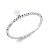 Ring 18 kt WG, 27 Brill. 0,09 ct, TW-si, 1 SW weiß 3 mm