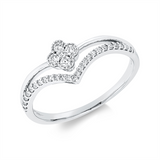 Ring 18 kt WG, 4 Brill. 0,09 ct, TW-si, 26 Brill. 0,11 ct, TW-si
