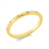 Ring 18 kt GG, 6 Brill. 0,05 ct, TW-si