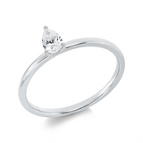 Ring 18 kt WG, 1 Tropfen 0,26 ct, TW-si
