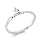 Ring 18 kt WG, 1 Tropfen 0,20 ct, TW-si