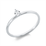 Ring 18 kt WG, 1 Tropfen 0,14 ct, TW-si