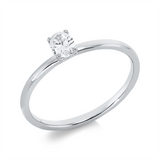 Ring 18 kt WG, 1 Oval 0,25 ct, TW-si