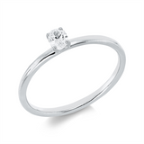 Ring 18 kt WG, 1 Oval 0,20 ct, TW-si