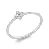 Ring 18 kt WG, 4 Brill. 0,10 ct, TW-si