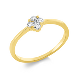 Ring 18 kt GG, 4 Brill. 0,17 ct, TW-si, 1 Brill. 0,02 ct, TW-si
