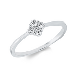 Ring 18 kt WG, 4 Brill. 0,16 ct, TW-si, 1 Brill. 0,02 ct, TW-si