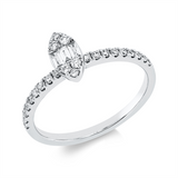 Ring 18 kt WG, 3 Bag. 0,08 ct, TW-si, 24 Brill. 0,23 ct, TW-si