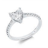 Ring 18 kt WG, GIA 7236526619, 1 Herzschl. 0,75 ct, W-si2, 16 Brill. 0,18 ct, F-si