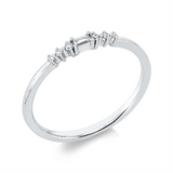 Ring 18 kt WG, 1 Bag. 0,02 ct, TW-si, 6 Brill. 0,05 ct, TW-si