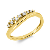 Ring 14 kt GG, 9 Brill. 0,14 ct, W-si/pi, 1 Brill. 0,01 ct, W-si/pi