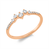 Ring 18 kt RG, 2 Brill. 0,03 ct, TW-si, 2 Brill. 0,06 ct, TW-si, 1 Brill. 0,07 ct, TW-si, 10 Brill. 0,05 ct, TW-si