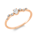 Ring 18 kt RG, 1 Oval 0,15 ct, TW-si, 6 Brill. 0,06 ct, TW-si
