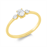 Ring 18 kt GG, 1 Oval 0,25 ct, TW-si, 2 Brill. 0,09 ct, TW-si