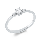 Ring 18 kt WG, 1 Sm.schliff 0,20 ct, TW-si, 2 Brill. 0,09 ct, TW-si