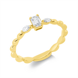 Ring 18 kt GG, 1 Sm.schliff 0,24 ct, TW-si, 2 Nav. 0,06 ct, TW-si