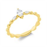 Ring 18 kt GG, 1 Nav. 0,22 ct, TW-si, 2 Nav. 0,07 ct, TW-si
