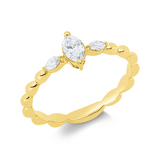 Ring 18 kt GG, 1 Nav. 0,25 ct, TW-si, 2 Nav. 0,08 ct, TW-si