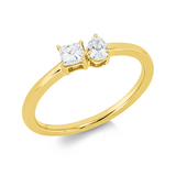 Ring 18 kt GG, 1 Tropfen 0,17 ct, TW-si, 1 Princ. 0,15 ct, TW-si