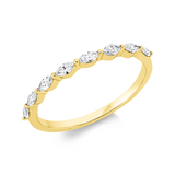 Ring 18 kt GG, 8 Nav. 0,33 ct, TW-si