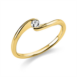 Ring 14 kt GG, 1 Brill. 0,10 ct, TW-si