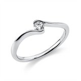 Ring 18 kt WG, 1 Brill. 0,15 ct, TW-si