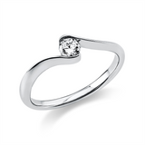 Ring 18 kt WG, 1 Brill. 0,20 ct, TW-si