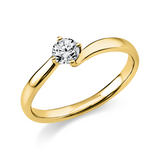 Ring 18 kt GG, 1 Brill. 0,25 ct, TW-si