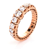 Ring 18 kt RG, Flex-Band, variabel, 11 Brill. 1,26 ct, TW-si