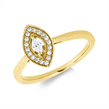 Ring 18 kt GG, 1 Nav. 0,06 ct, TW-vsi, 18 Brill. 0,09 ct, TW-si