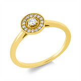 Ring 18 kt GG, 1 Brill. 0,07 ct, TW-si, 15 Brill. 0,07 ct, TW-si