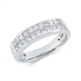 Ring 18 kt WG, 22 Princ. 1,00 ct, F-vsi